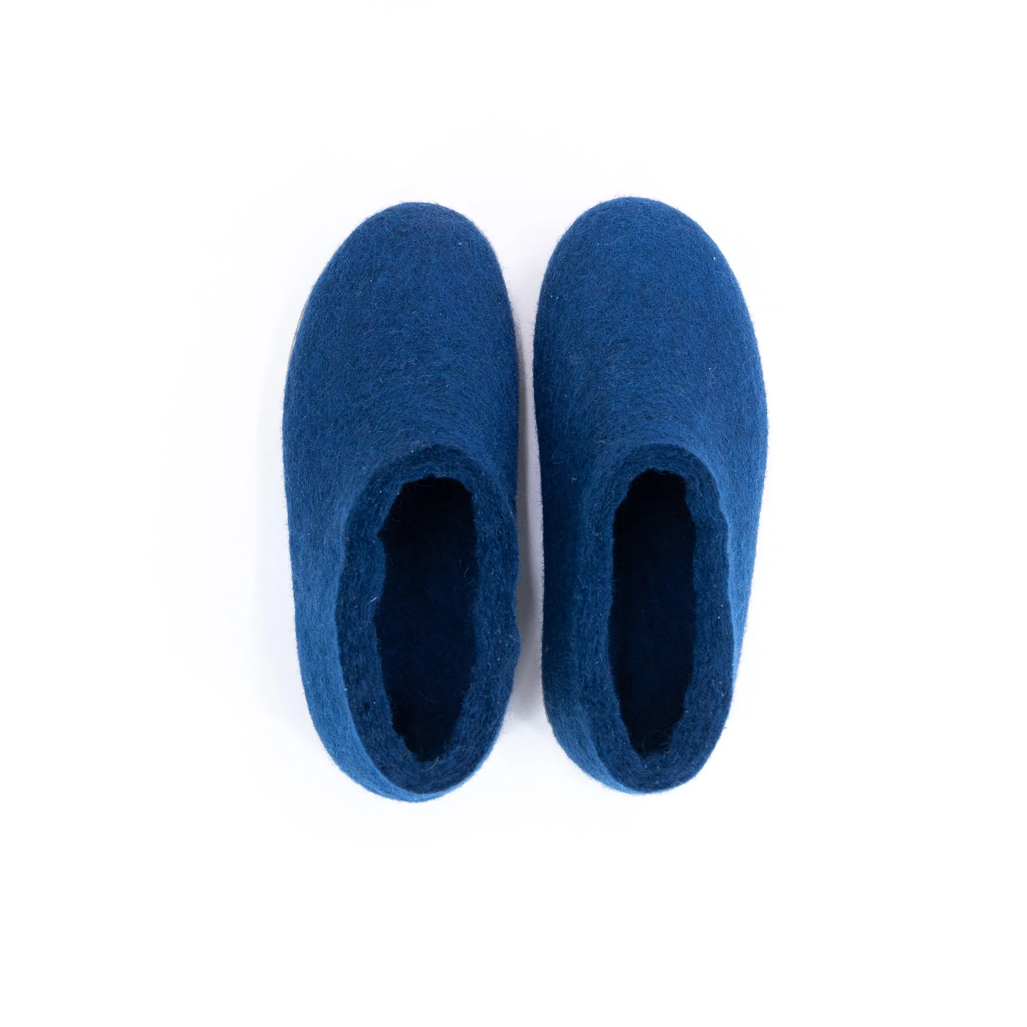 KUUMA – Rhino Blue Wool Felt Ankle Boots for Men Cozy, Non-Slip Indoor Comfort
