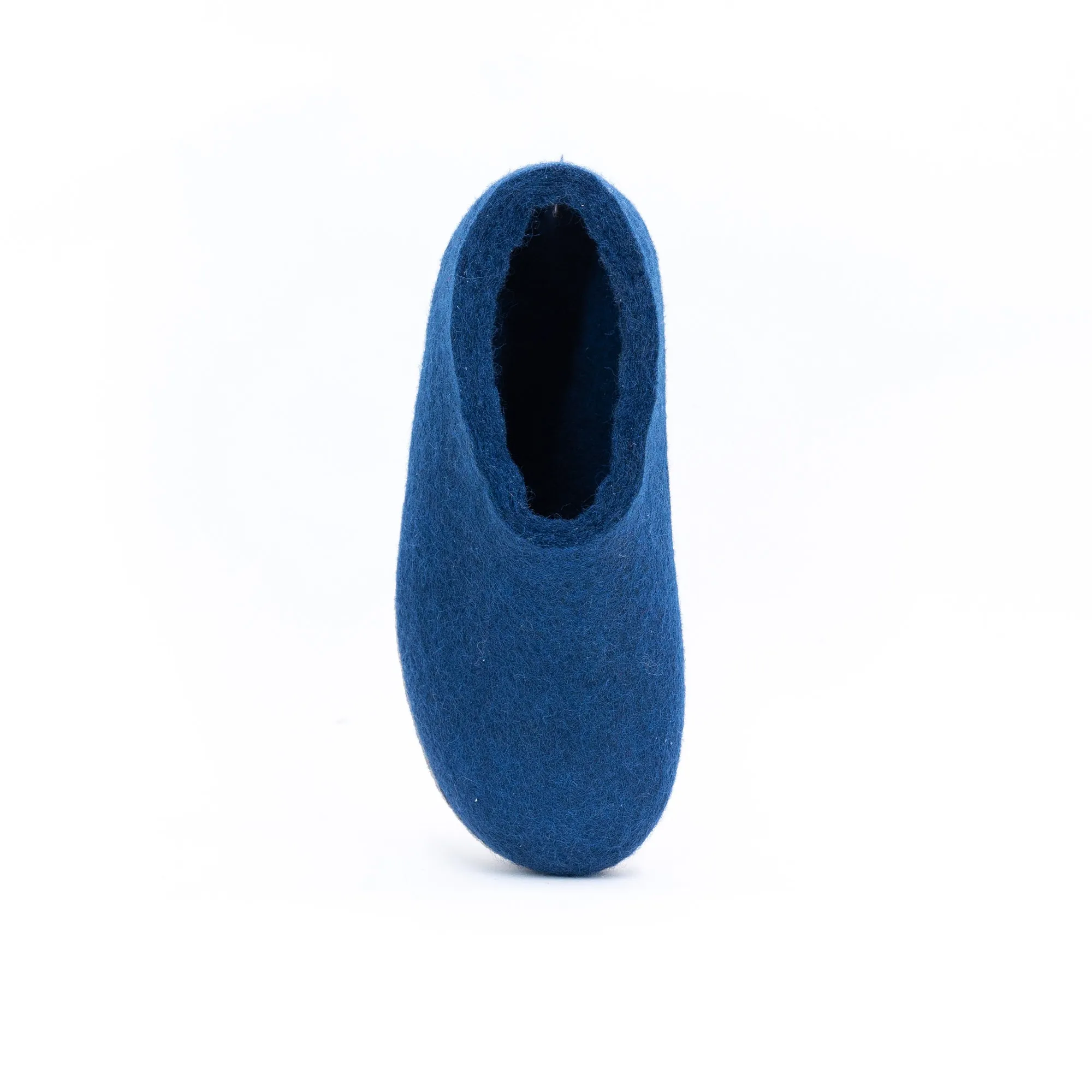KUUMA – Rhino Blue Wool Felt Ankle Boots for Men Cozy, Non-Slip Indoor Comfort