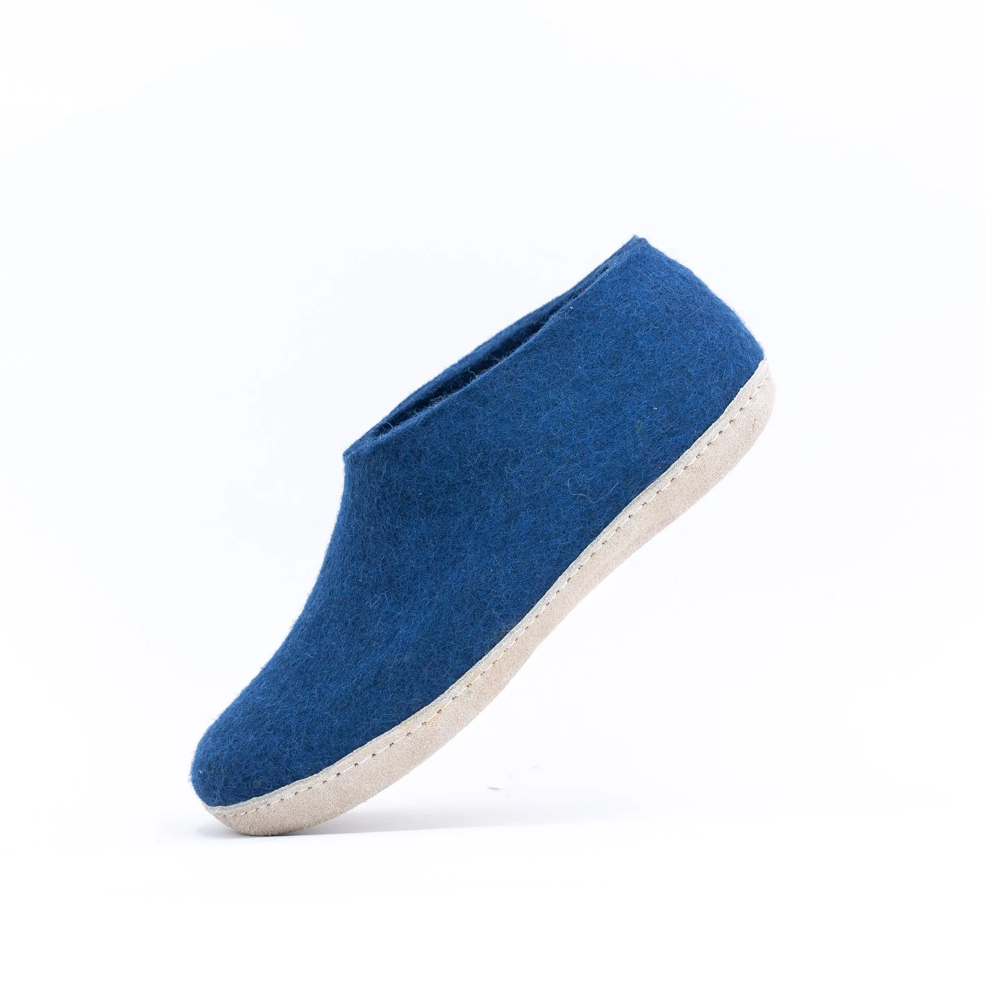 KUUMA – Rhino Blue Wool Felt Ankle Boots for Men Cozy, Non-Slip Indoor Comfort