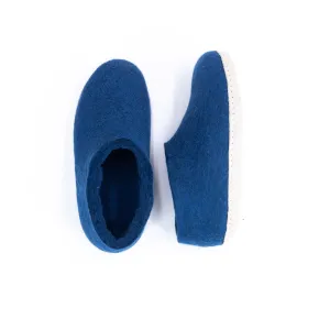 KUUMA – Rhino Blue Wool Felt Ankle Boots for Men Cozy, Non-Slip Indoor Comfort