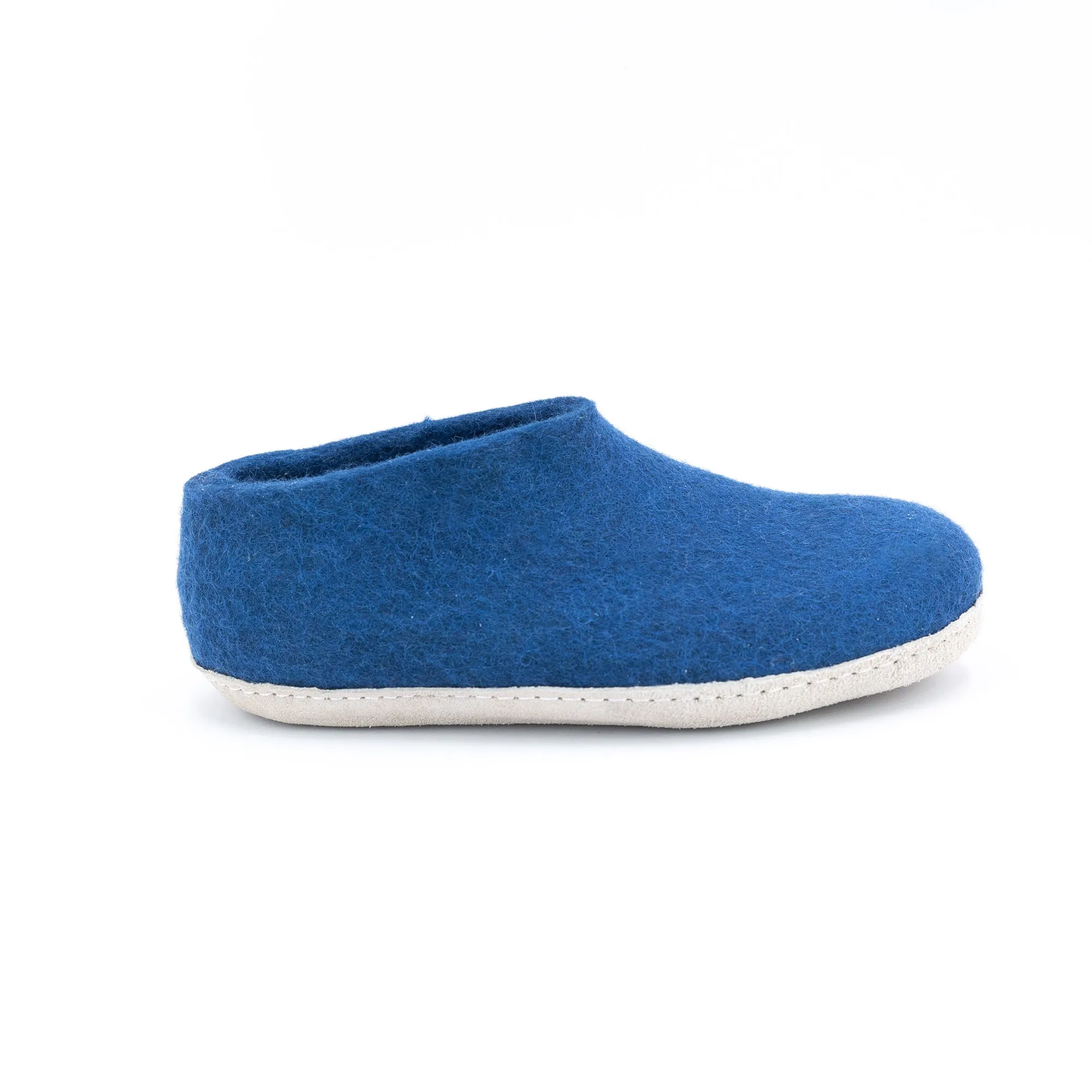 KUUMA – Rhino Blue Wool Felt Ankle Boots for Men Cozy, Non-Slip Indoor Comfort