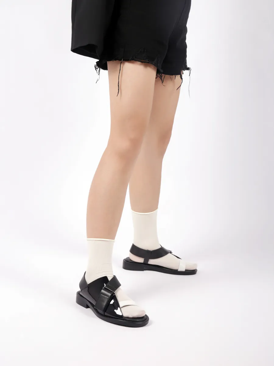 Leanora Black Contrast Sandal