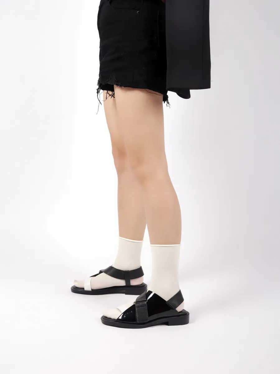 Leanora Black Contrast Sandal