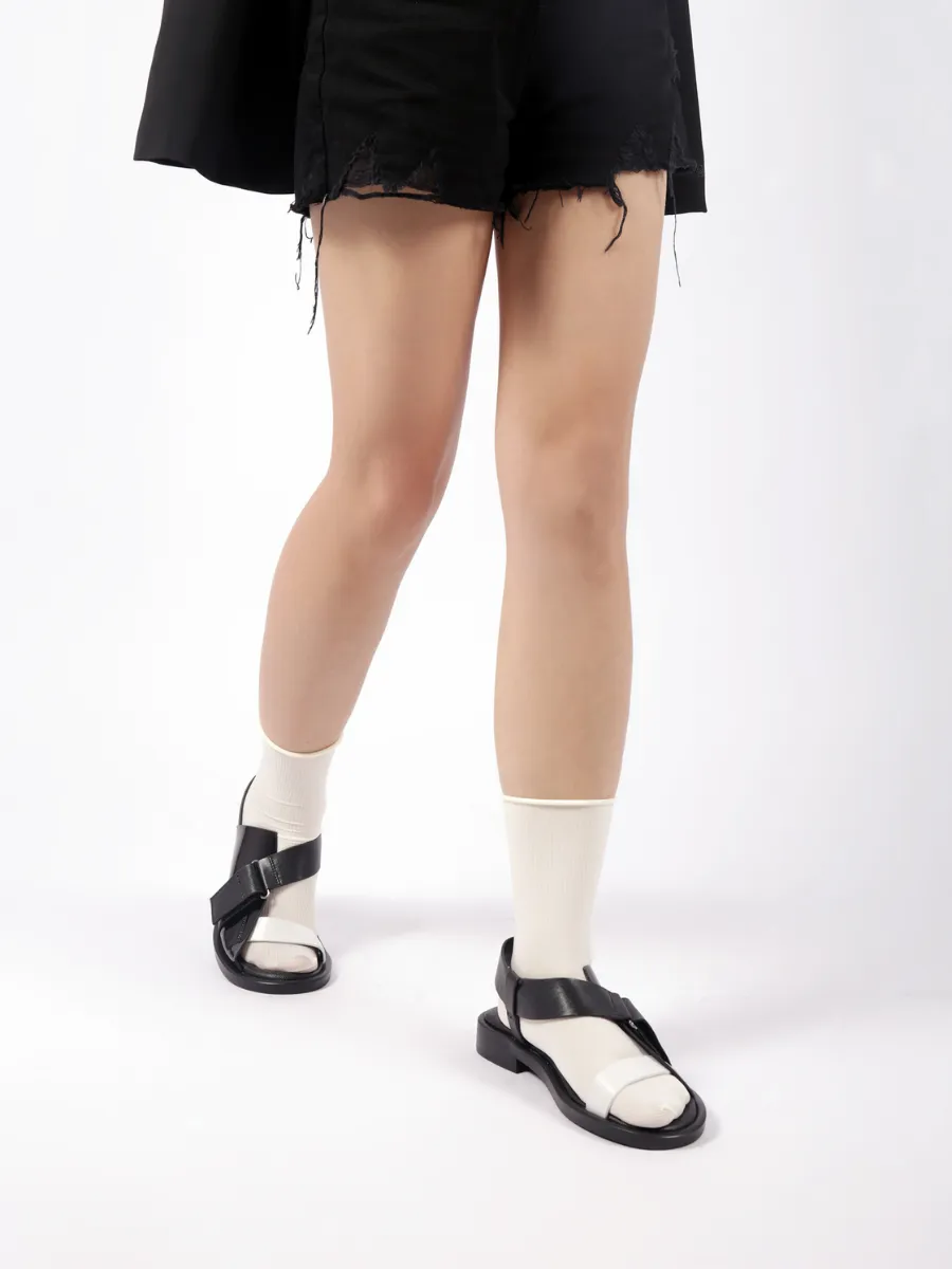 Leanora Black Contrast Sandal