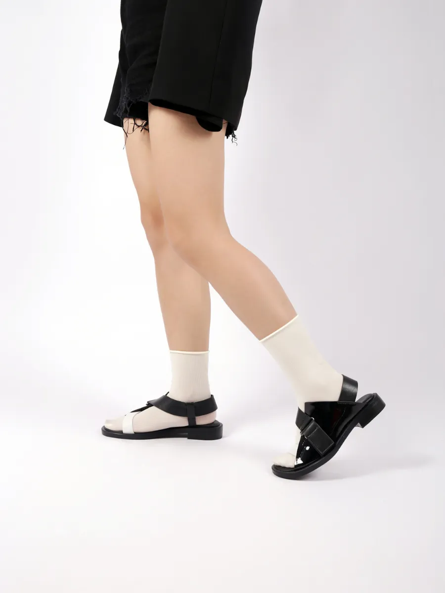 Leanora Black Contrast Sandal