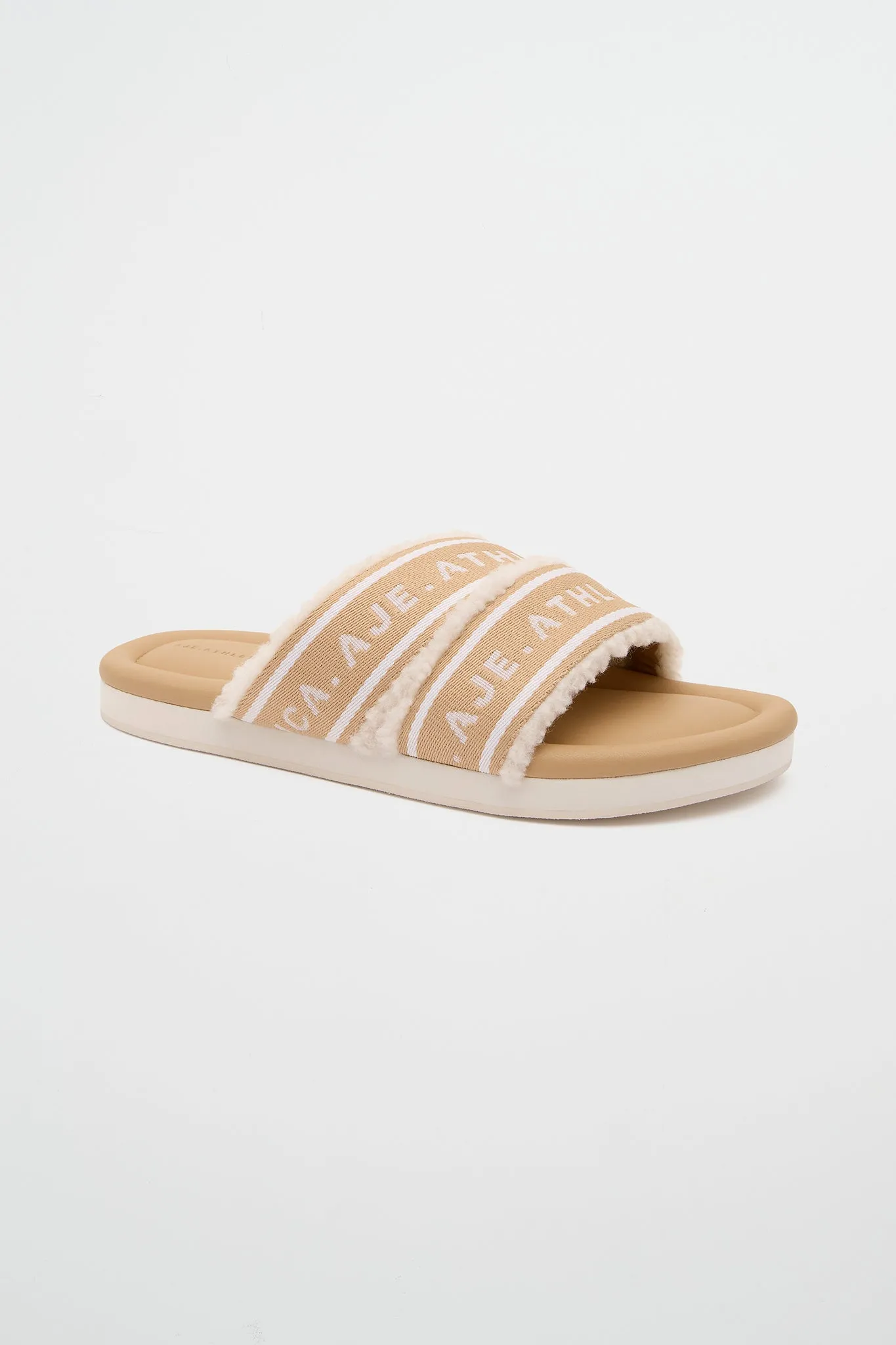 Logotape Shearling Slides 938