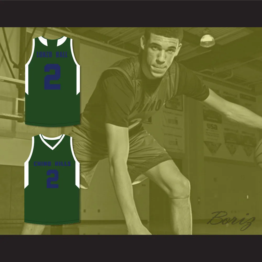 Lonzo Ball 2 Chino Hills Huskies Green Basketball Jersey