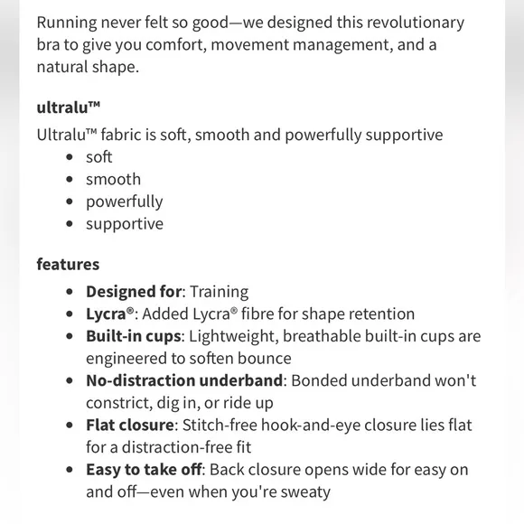 Lululemon Entice high support Bra black 36C