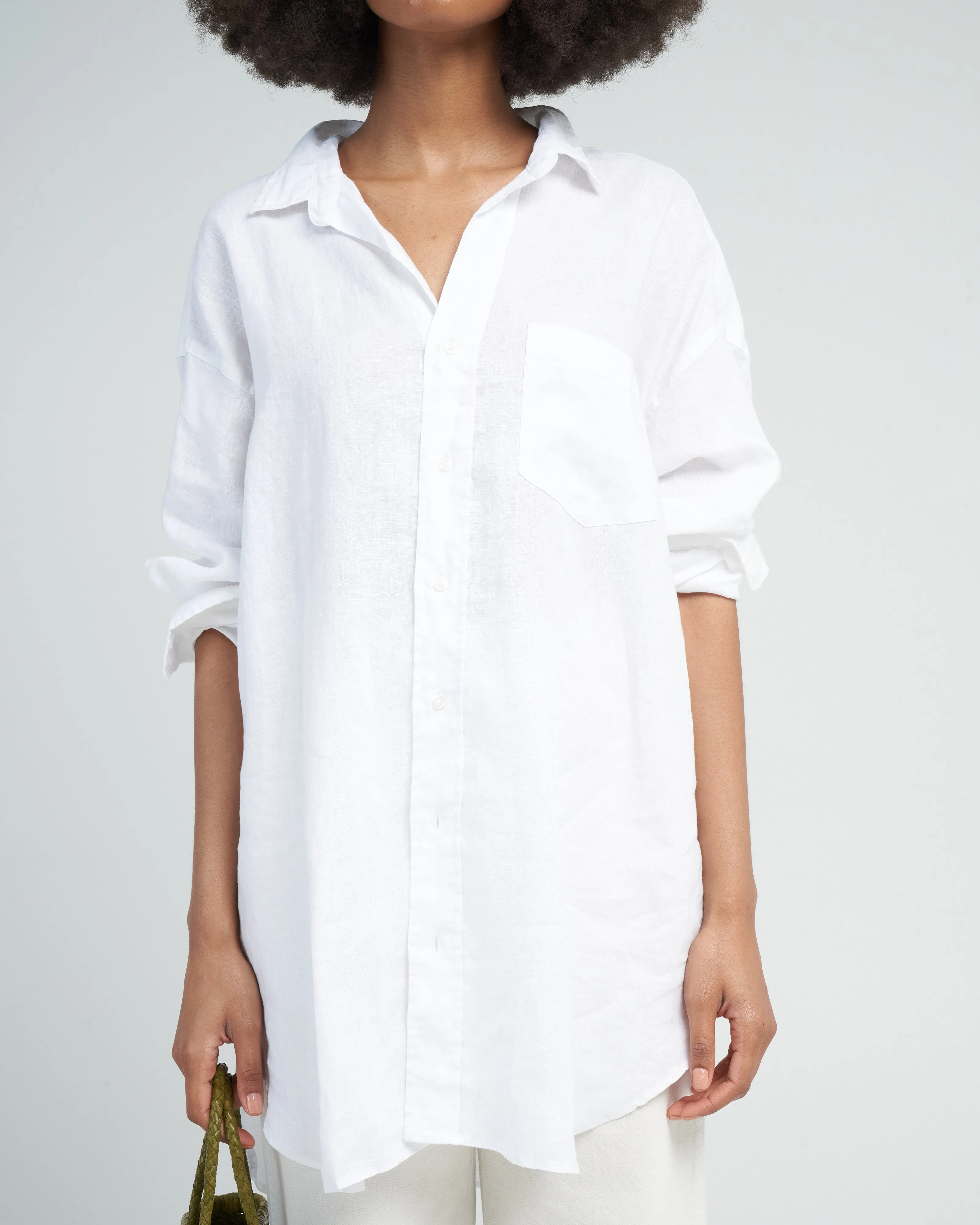 mackenzie woven button up - white
