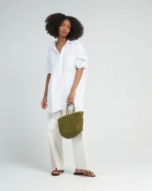 mackenzie woven button up - white