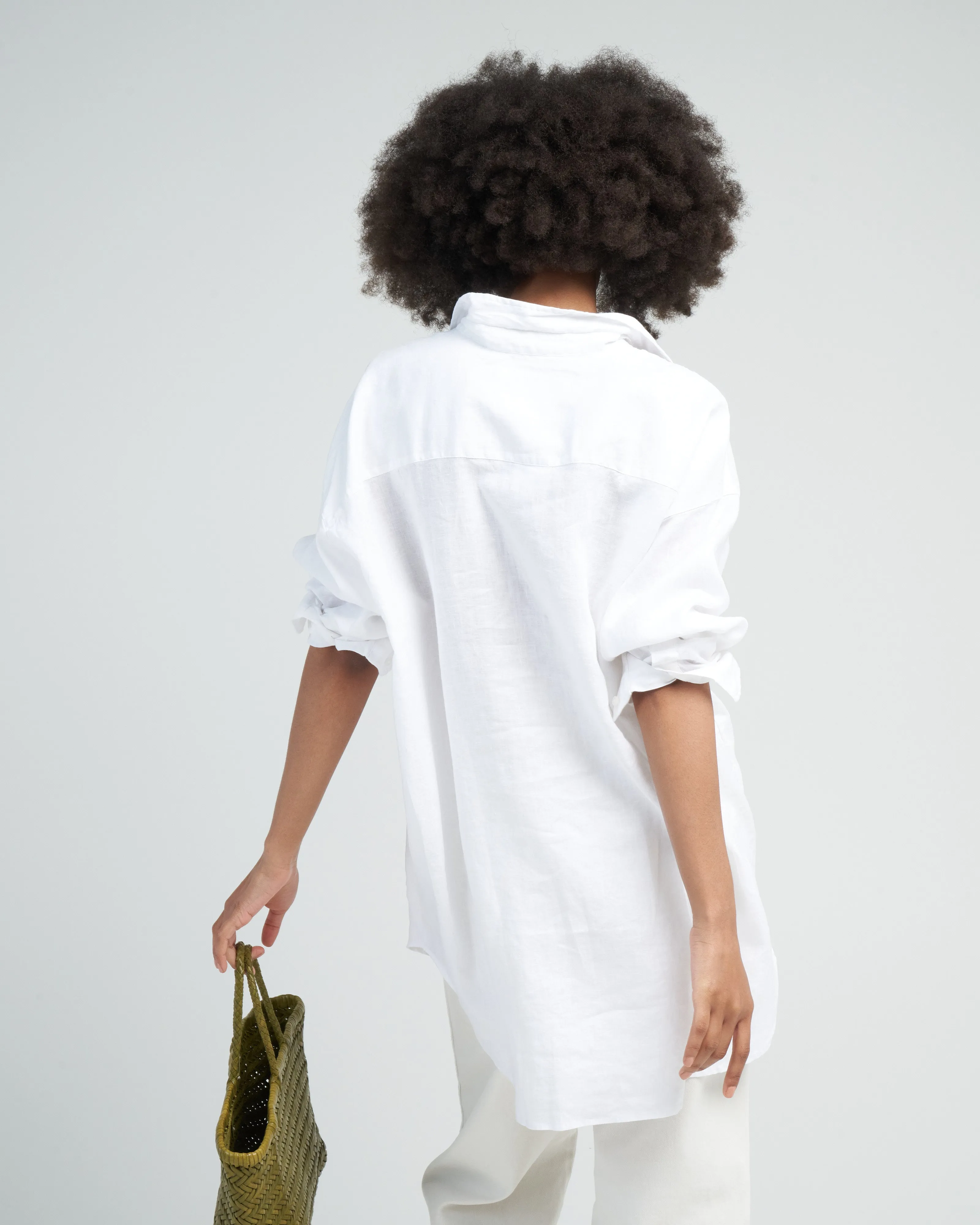 mackenzie woven button up - white