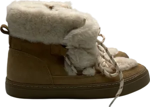 MANGO Beige Fur Leather Ankle Boots UK 3 EU 36 👠