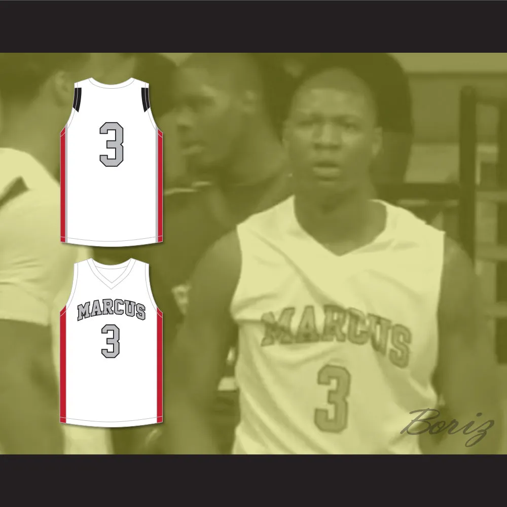 Marcus Smart 3 Edward S. Marcus High School Marauders White Basketball Jersey 1