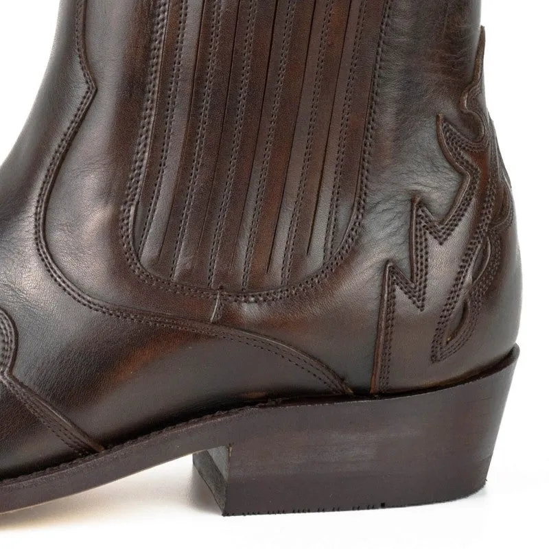 Men's Boots or Ankle Boots Handcrafted Brown Leather Sophisticated Urban 21 Texanas