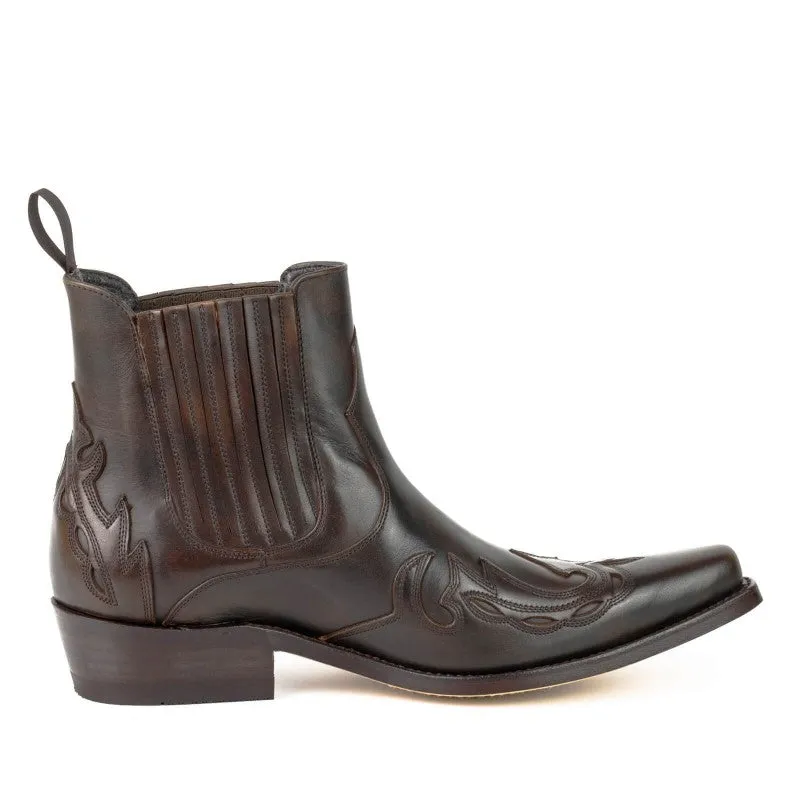 Men's Boots or Ankle Boots Handcrafted Brown Leather Sophisticated Urban 21 Texanas
