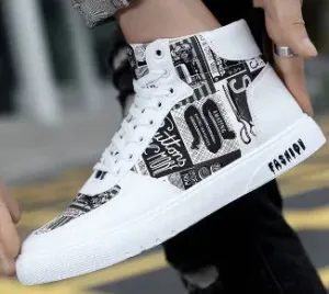 Men's Graffiti High Top Casual Sneakers
