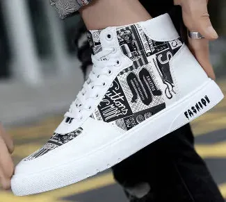 Men's Graffiti High Top Casual Sneakers