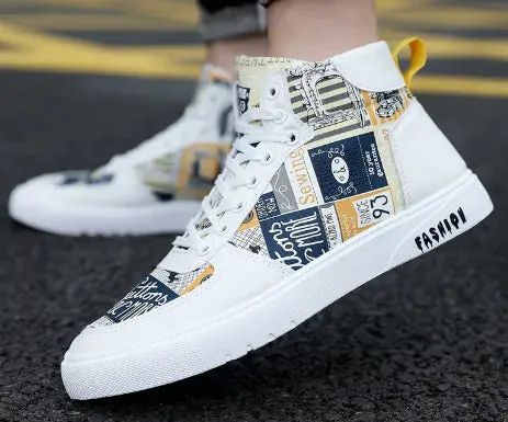 Men's Graffiti High Top Casual Sneakers