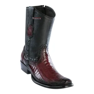 Men's Wild West Ostrich Leg Ankle Boots Dubai Toe