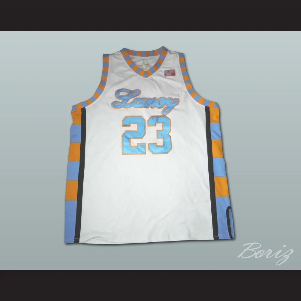Michael Jordan 23 Laney High School White Basketball Jersey with Patch