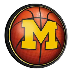 Michigan Wolverines: Basketball - Round Slimline Lighted Wall Sign