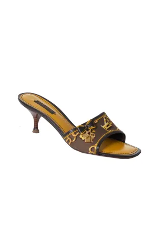 Monogram Print Heels