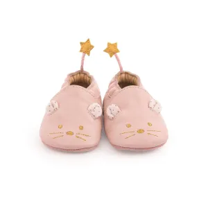 Moulin Roty Pink Leather Slippers