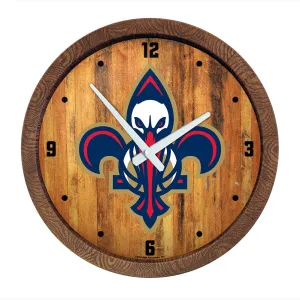 New Orleans Pelicans: Logo - "Faux" Barrel Top Clock