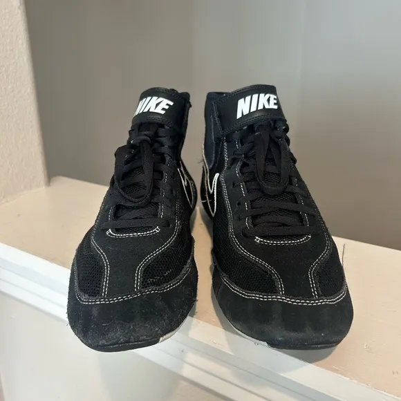 Nike Speed Sweep Wrestling Shoes Black 366683-001 High Top Lace Mens Size 9.5