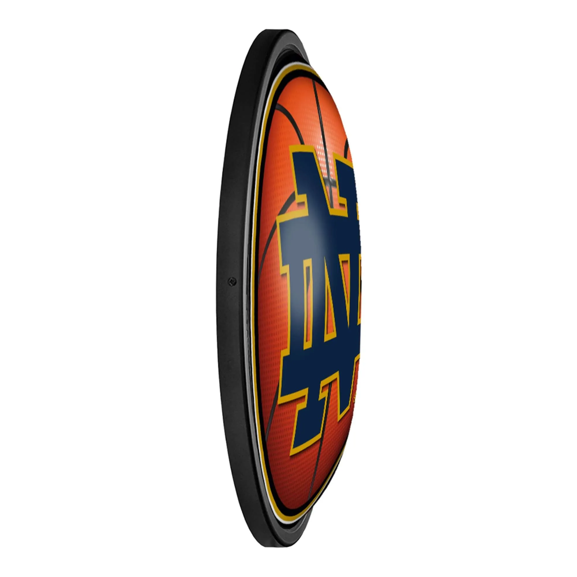 Notre Dame Fighting Irish: Basketball - Round Slimline Lighted Wall Sign