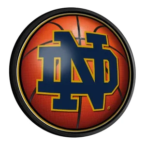 Notre Dame Fighting Irish: Basketball - Round Slimline Lighted Wall Sign