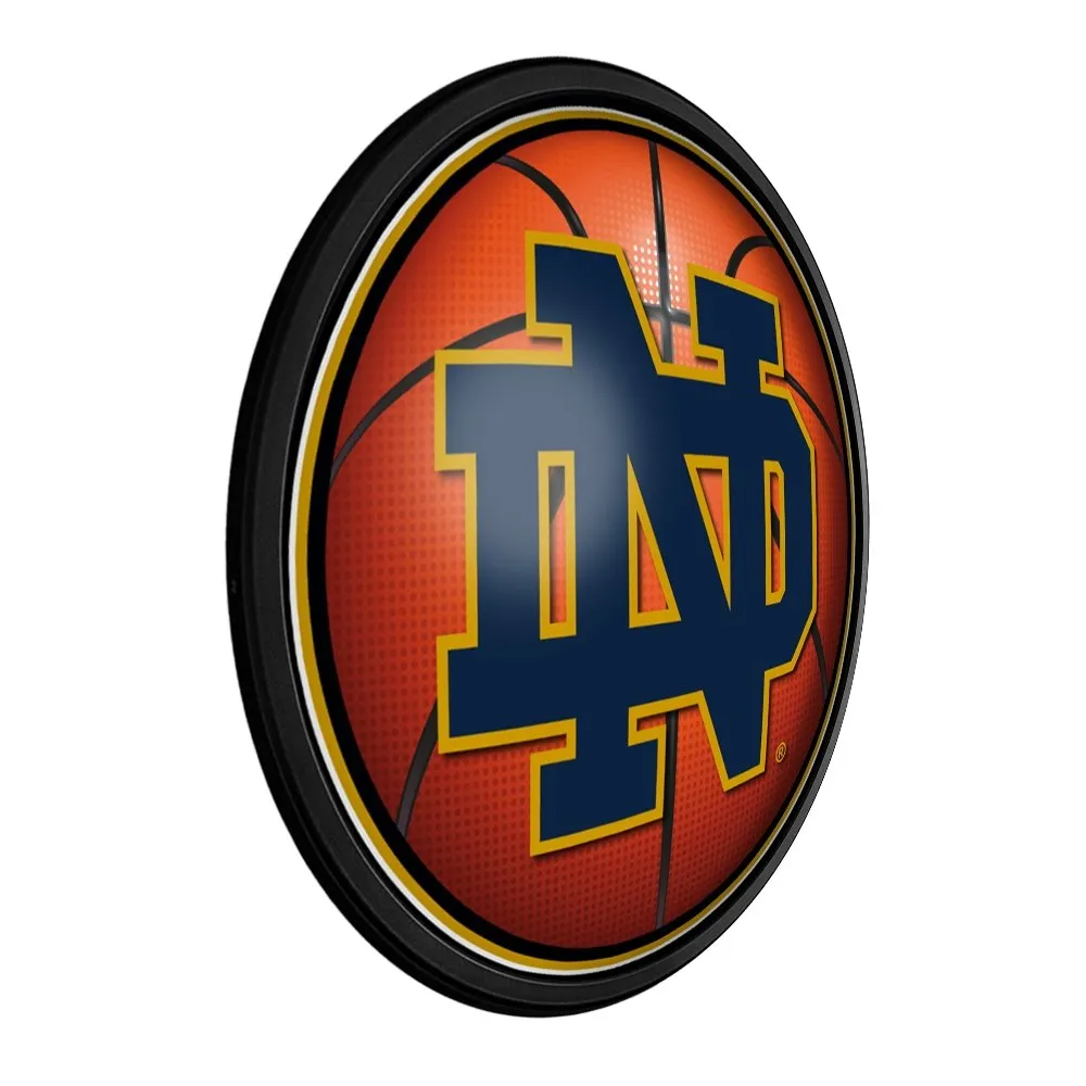 Notre Dame Fighting Irish: Basketball - Round Slimline Lighted Wall Sign