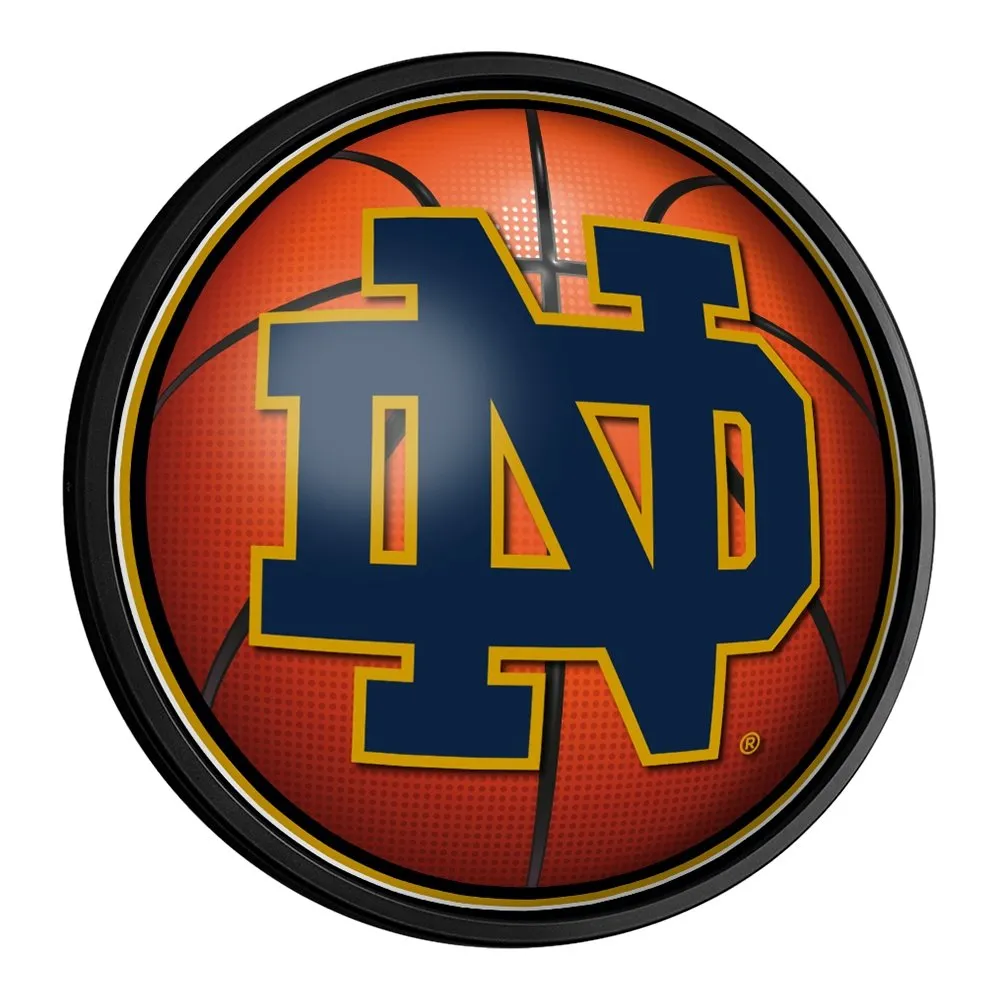Notre Dame Fighting Irish: Basketball - Round Slimline Lighted Wall Sign
