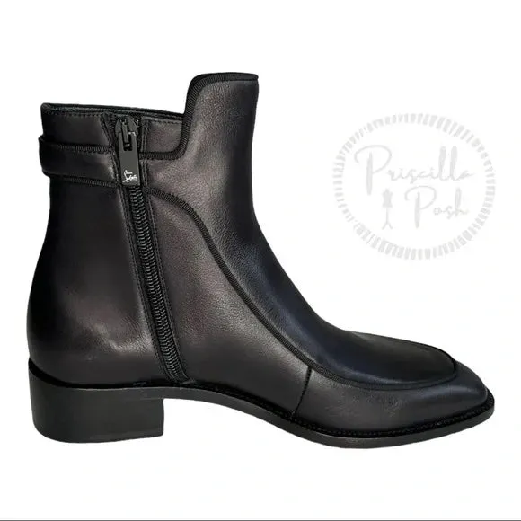 NWB Christian Louboutin Ecritoir leather ankle boots Black Leather Ankle Boots 36