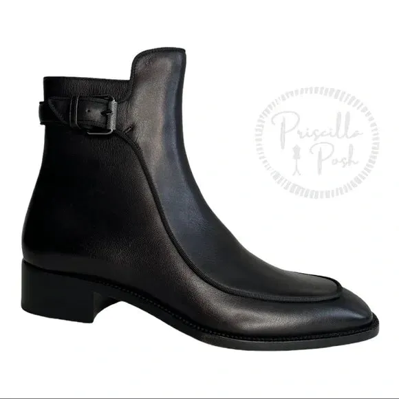 NWB Christian Louboutin Ecritoir leather ankle boots Black Leather Ankle Boots 36
