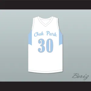 Ochai Agbaji 30 Oak Park High School Northmen White Basketball Jersey 2