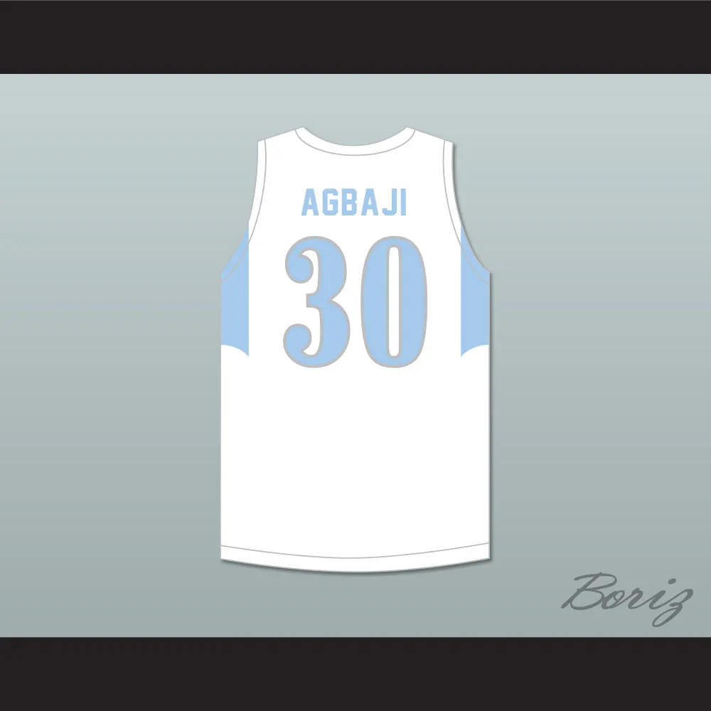 Ochai Agbaji 30 Oak Park High School Northmen White Basketball Jersey 2