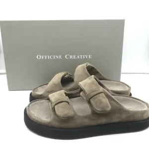 Officine Creative Chora 101 Slide Sandals Dark Taupe Suede Size 38.5 NEW