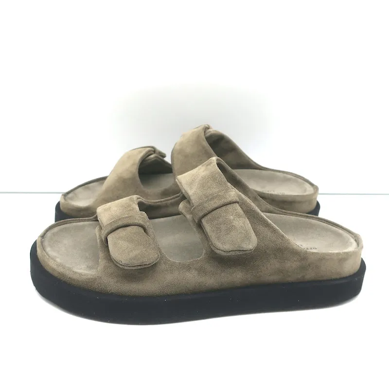 Officine Creative Chora 101 Slide Sandals Dark Taupe Suede Size 38.5 NEW