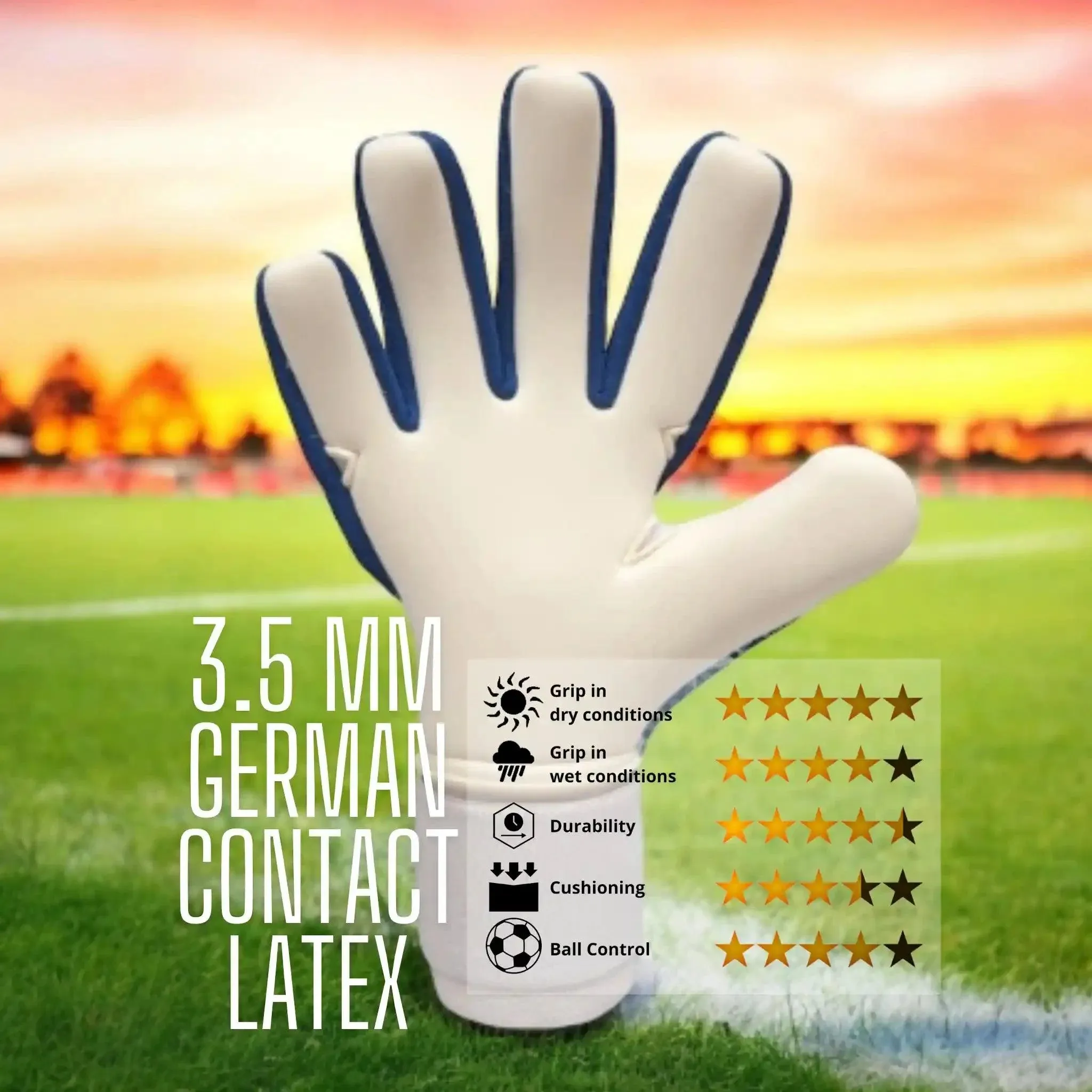 ONEKEEPER C-TEC Aqua Latex Blue - Pro Goalkeeper Gloves Sizes 8 to 12