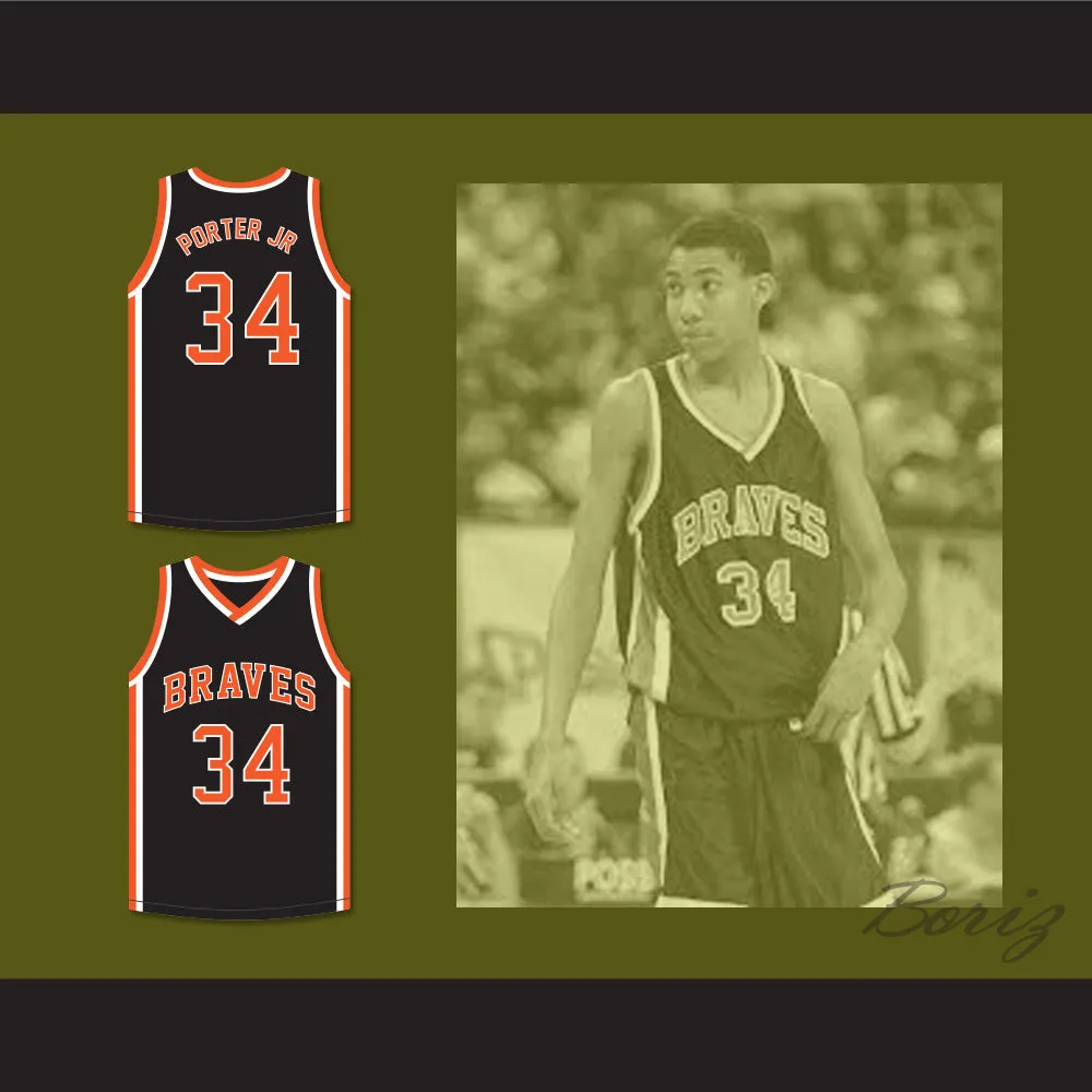 Otto Porter Jr. 34 Scott County Central High School Braves Black Basketball Jersey 2