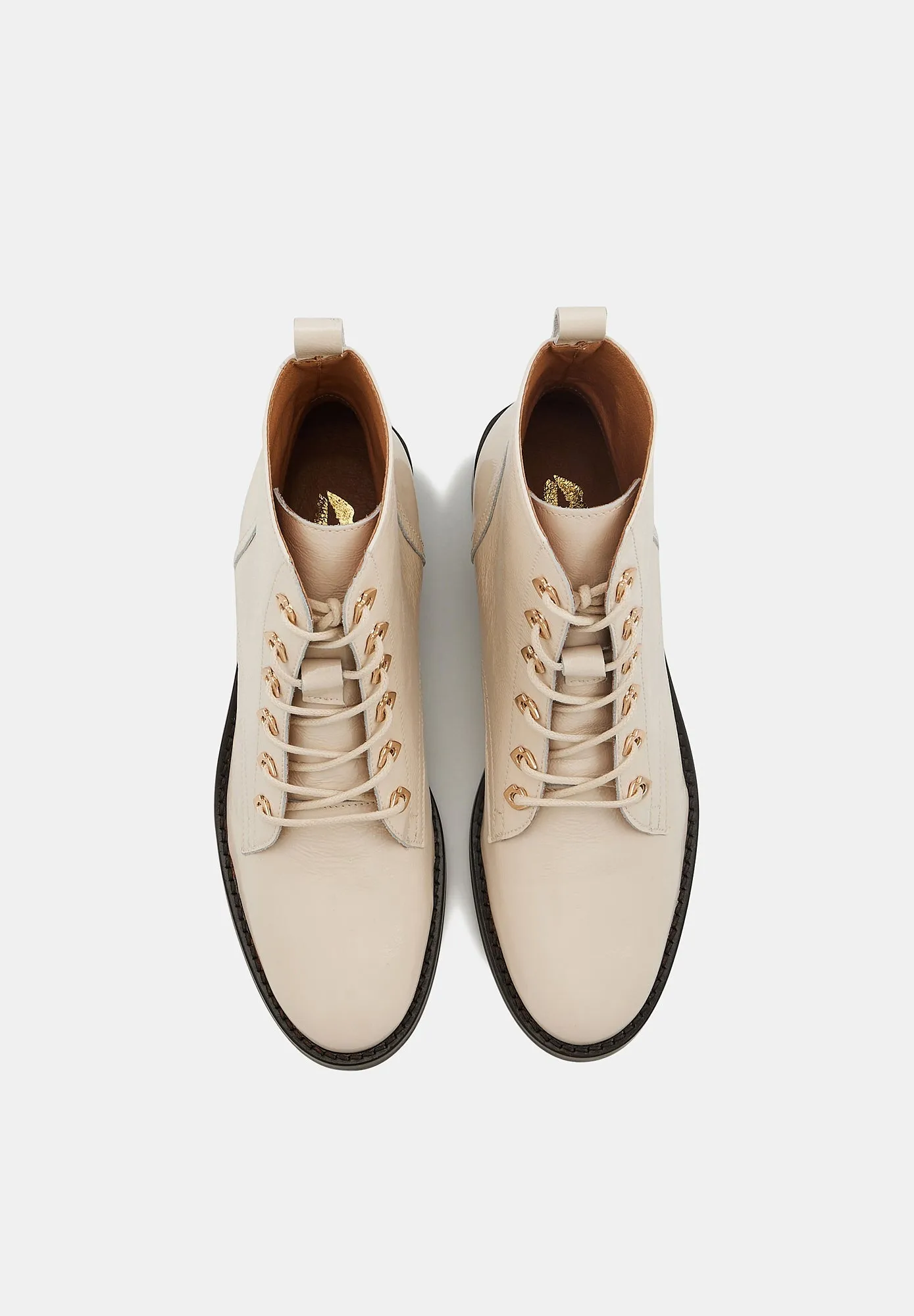 Paulette-Cuir Brillant Beige