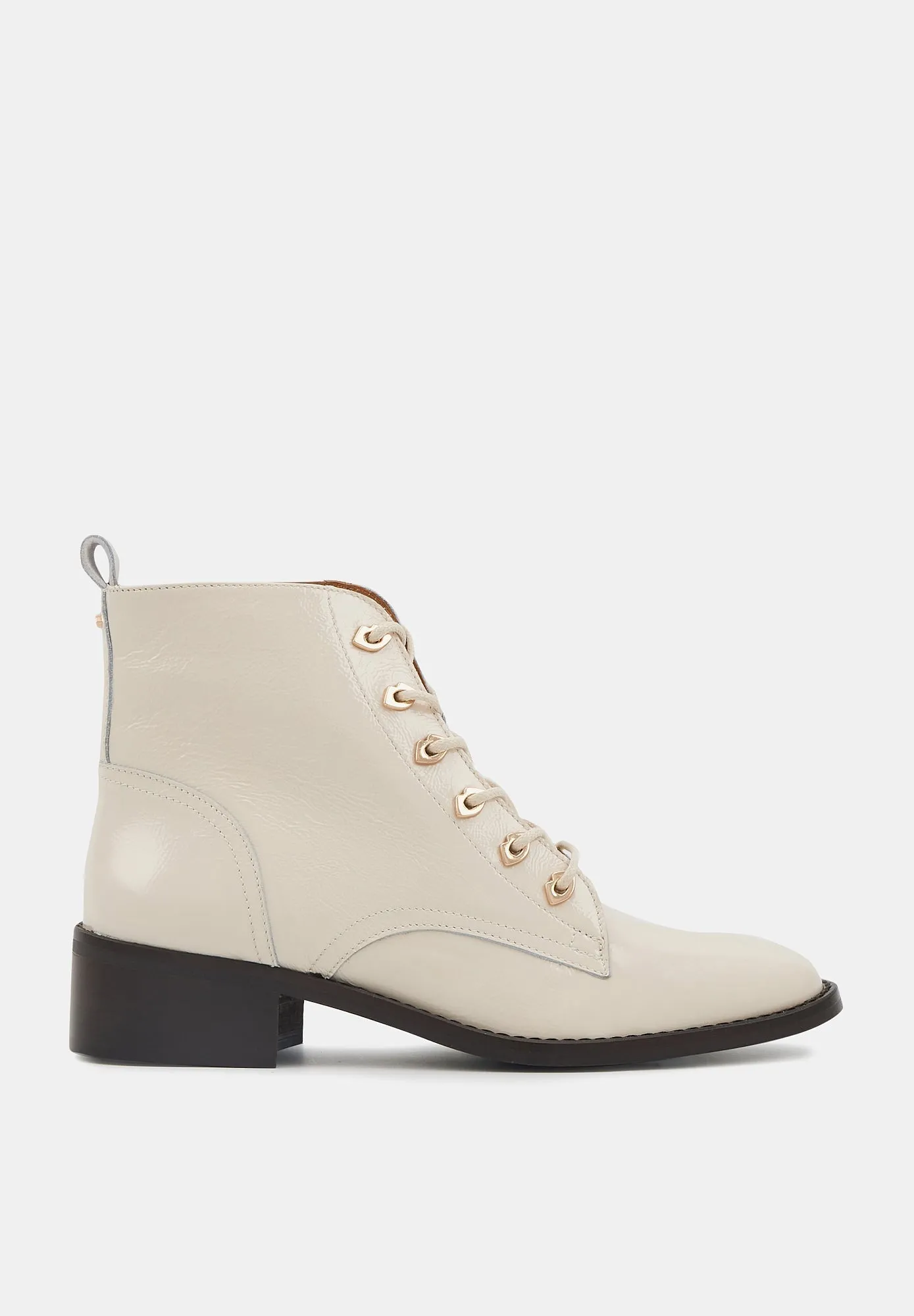 Paulette-Cuir Brillant Beige