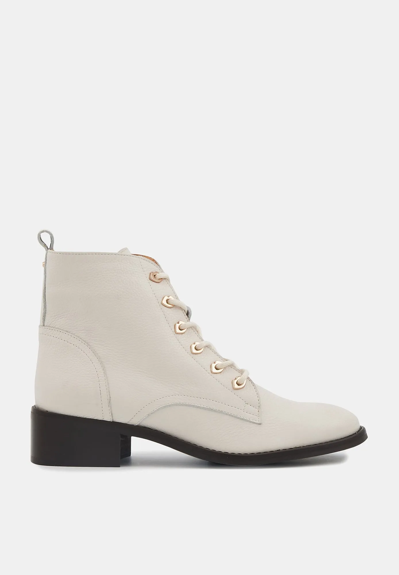 Paulette-Cuir Grainé blanc cassé