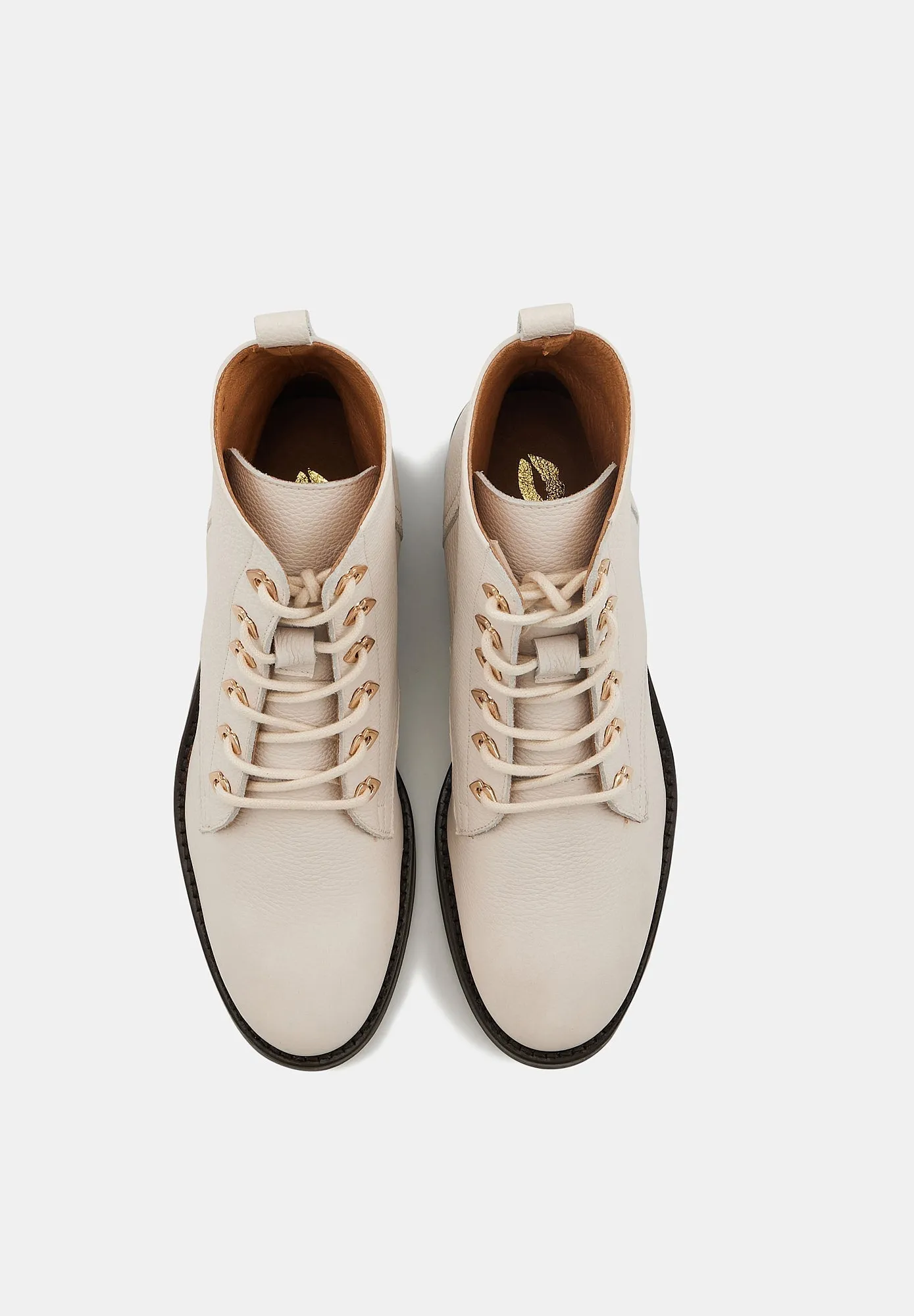 Paulette-Cuir Grainé blanc cassé