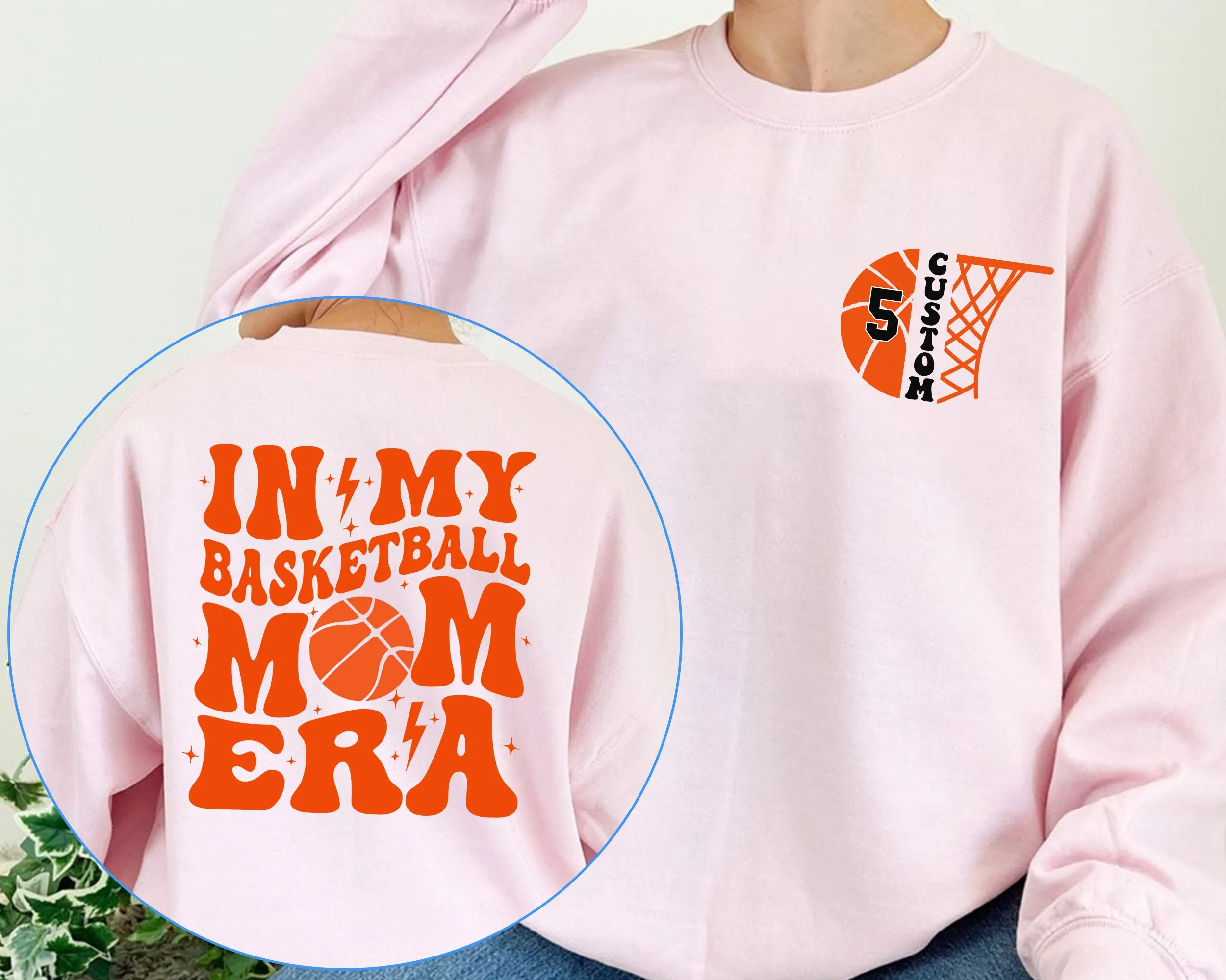 Personalized In My Basketball Mom Era Sweatshirt, In My Mom Era Sweatshirt, Custom Basketball Mom Sweatshirt, Basketball Sweatshirt,Game Day