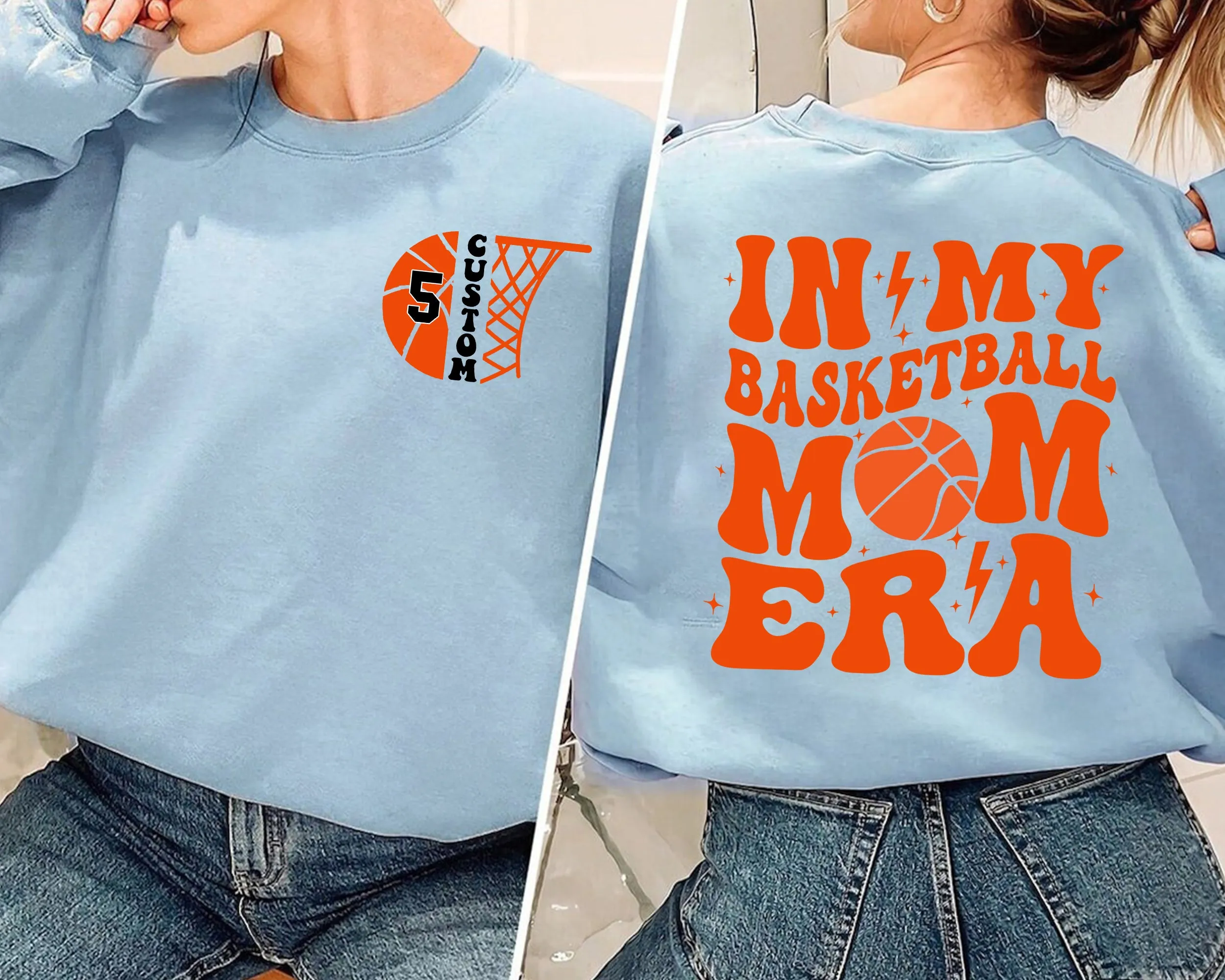 Personalized In My Basketball Mom Era Sweatshirt, In My Mom Era Sweatshirt, Custom Basketball Mom Sweatshirt, Basketball Sweatshirt,Game Day