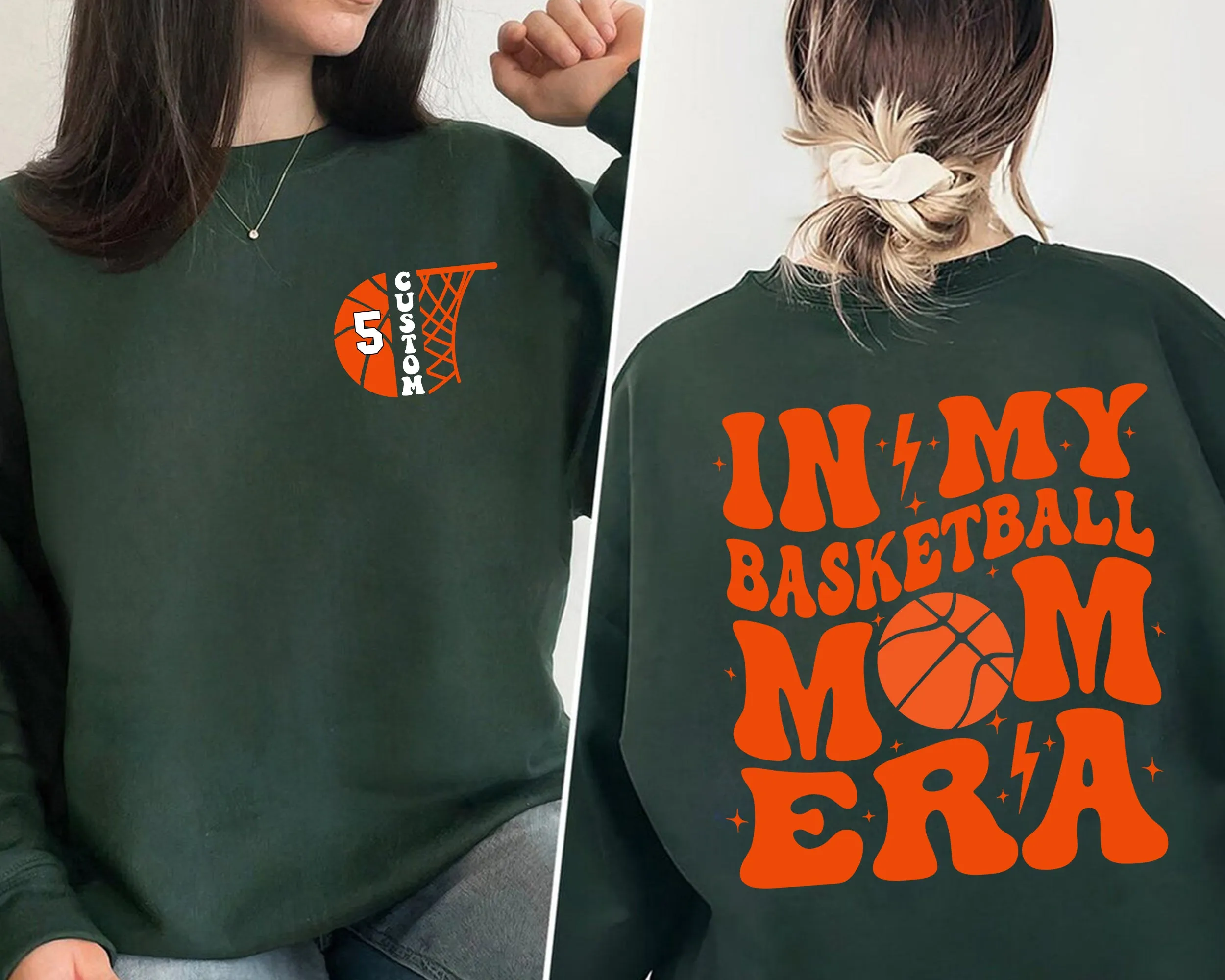 Personalized In My Basketball Mom Era Sweatshirt, In My Mom Era Sweatshirt, Custom Basketball Mom Sweatshirt, Basketball Sweatshirt,Game Day