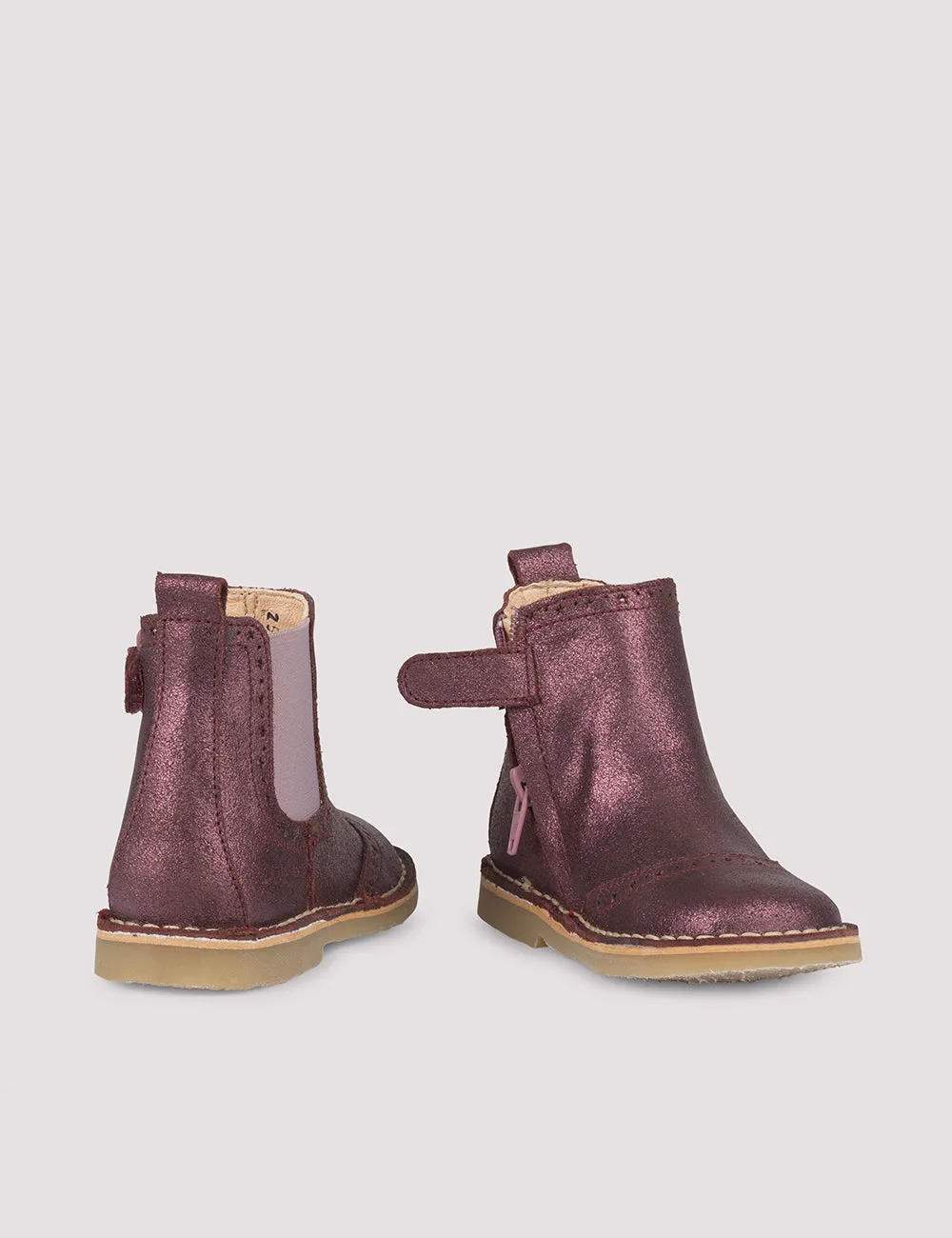 Petit Nord Copenhagen Plum Leather Ankle Boots
