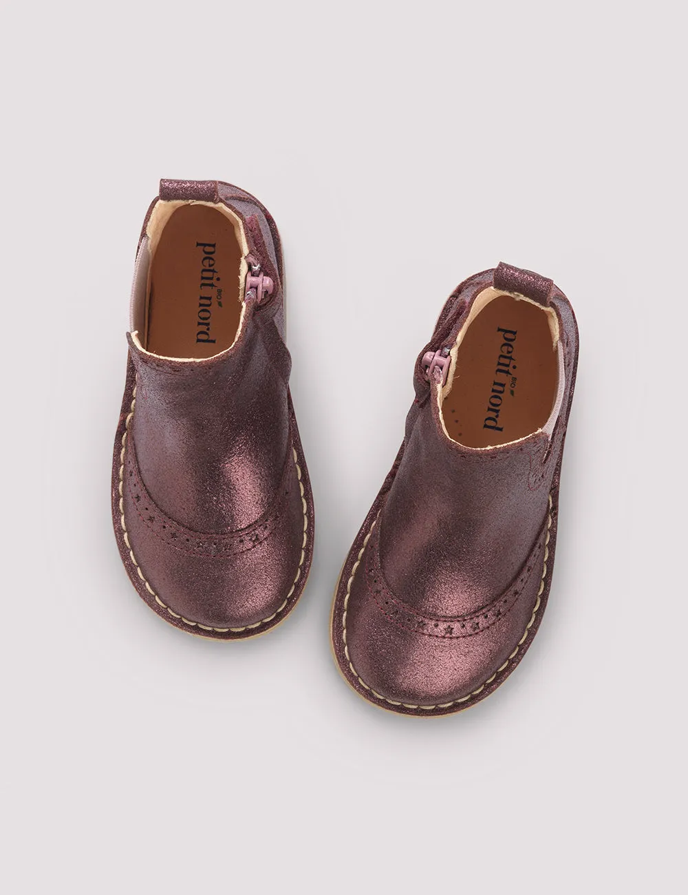 Petit Nord Copenhagen Plum Leather Ankle Boots